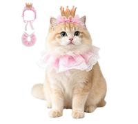 Cat Costume - Princess Pet Outfit | Crown Hat & Lace Bandana Set