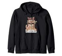 Cat Dad Best Ever Padre Dueño de Mascota Vintage Sunset Humor Sudadera con Capucha