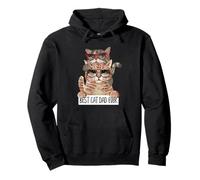 Cat Dad Best Ever Padre Dueño de Mascota Vintage Sunset Humor Sudadera con Capucha