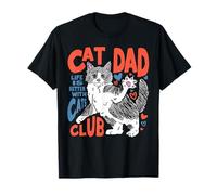 Cat Dad Club Día del Padre Life is Better with Cats Lover Camiseta
