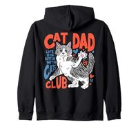 Cat Dad Club Día del Padre Life is Better with Cats Lover Sudadera con Capucha