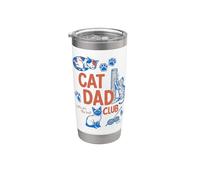 Cat Dad Club Funny Cat Lover Father's Day Vaso térmico de acero inoxidable de doble pared