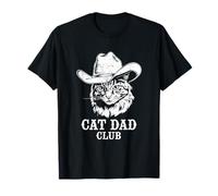Cat Dad Club Funny Cat Using A Cowboy Hat Cat Lover Camiseta