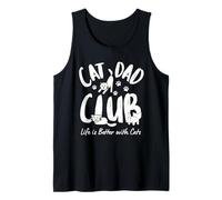 Cat Dad Club, Life Is Better with Cats Funny Cat Dad Meme Camiseta sin Mangas