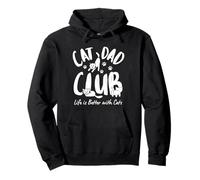 Cat Dad Club, Life Is Better with Cats Funny Cat Dad Meme Sudadera con Capucha