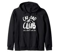 Cat Dad Club, Life Is Better with Cats Funny Cat Dad Meme Sudadera con Capucha
