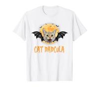 Cat Dad Halloween Costume Cat Dadcula Funny Cats Lovers Camiseta gráfica económica, Hombre, Blanco, L