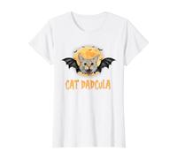 Cat Dad Halloween Costume Cat Dadcula Funny Cats Lovers Camiseta gráfica económica, Mujer, Blanco, M