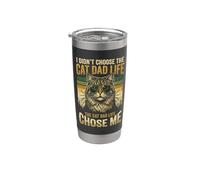 Cat Dad: no elegí la vida de Cat Dad Vaso térmico de acero inoxidable de doble pared