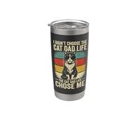 Cat Dad, no elegí la vida de Cat Dad Vaso térmico de acero inoxidable de doble pared