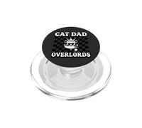 Cat Dad Overlords Funny Feline Master Retro Checkered PopSockets PopGrip para MagSafe