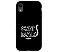 Cat Dad Tipografía mínima con Rizo de Cola y Espina de Pescado Carcasa para iPhone XR