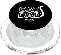 Cat Dad Tipografía mínima con Rizo de Cola y Espina de Pescado PopSockets PopGrip para MagSafe