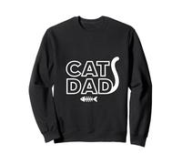 Cat Dad Tipografía mínima con Rizo de Cola y Espina de Pescado Sudadera