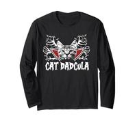 Cat Dadcula Kitty Dracula Vampire Cat Dad Halloween Costume Manga Larga