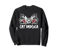 Cat Dadcula Kitty Dracula Vampire Cat Dad Halloween Costume Sudadera