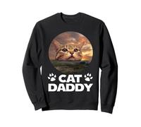 Cat Daddy Sunset Funny Kitty Father's Day Cats Lover Sudadera