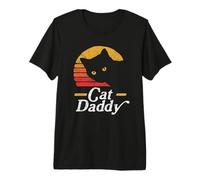 Cat Daddy Vintage Eighties Style Cat Retro Distressed Camiseta Premium