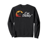 Cat Daddy Vintage Eighties Style Cat Retro Distressed Sudadera