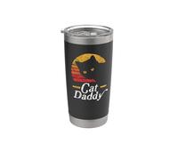 Cat Daddy Vintage Eighties Style Cat Retro Distressed Vaso térmico de acero inoxidable de doble pared