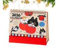 Cat Desk Calendar 2026-21x17.2cm Efficient Spiral Bound Kitten Planner | 12 Monthly Calendar, Planners & Personal Organisers For Home School Room Study Planning Scheduling Decoration