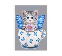 Cat Diamond Painting Kits for Adults Beginners Full Drill DIY 5D Diamond Art Kits Kitten Round Diamond Painting for Kids Rhinestone Arts Craft Canvas