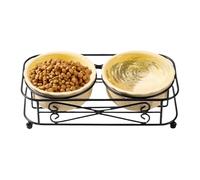 Cat Dish, 11.81x5.91x3.46 Inches Cat Food Bowl, Small Shallow Bowl | Cats Food Bowls | Water Feeder Dispenser Dish with Stand | Ceramic Dog Cats Bowls Set,Pet Supplies For Feeding Small