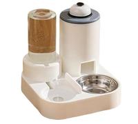 Cat Dish with Water Bottle, Detachable Food and Water Bowl Set, Includes Bell, Wet and Dry Food Bowls for Small and Medium Cats and Dogs, 10.24x10.63 Inches