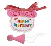 Cat Dog Bibs and Hats Puppy Happy Birthday Decorations Funny Photography Props Gift for for Girls Boys Kitten Dog (Babero y Gorro Rosa)
