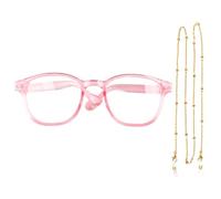 Cat Dog Eye Glasses, 8x7.5x3cm, Pet Eye Glasses with Chain, Masquerade Headwear for Pets, Dress up Spetackes for Cats and Dogs, Ideal for Gatherings and Travel, Dark Pink