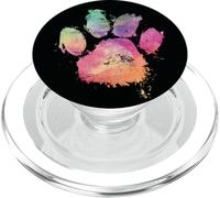 Cat Dog Paw Print Watercolor Rainbow Abstract Animal Lover PopSockets PopGrip para MagSafe