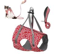 Cat Dogs Vest Harness and Leash Anti-Break Away Chest Strap Cat Clothes for Outdoor Walking Pet Accessories Japanese CatCollar (Red,XS(1-3kg))