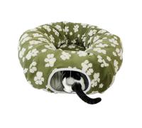 Cat Donut Bed - with Toy Ball Plush Warm Foldable Anti Tip Play