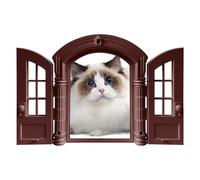 Cat Door, Escape-Proof Small Medium Breed Entry, French Style Door 9.45x10.83x2.83in | Pet Access, Easy-Install Cat Flap, Safe Entryway Solution For Bedroom Garage Interior Outdoor Wall Doorwa