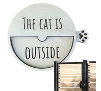 Cat Door Sign, Slideable In-Out Reminder, Wooden Hanging Pet Sign, Cute Decorative Home, Outdoor, Kids Room, Family and Friends Men Women Indoor LivingRoom More 7.6cm/2.99 inches
