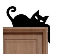 Cat Door Topper - Wood Over Door Decor | Cat Shape Wall Decoration | for Halloween Apartment Dwellers Outdoor Event Hosts Bedroom Study Living Room