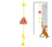 Cat Door Toy,Interactive Teaser Game,Chew-Resistant With Ball And Spring Squeaky Door Floating Paper Interactive Cat Toy | For Mental Stimulation Ejercise Puppy Kitten Small Medium Large Breed