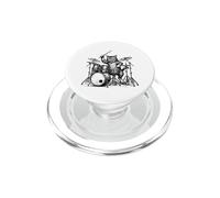 Cat Drummer Rock Band Music Lover Drum Drumsticks PopSockets PopGrip para MagSafe