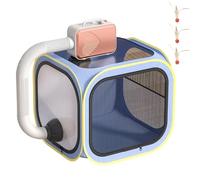 Cat Drying Box, Portable Foldable Pet Dryer Box, Anti-Hair Flying Pet Drying Boxs, Dog Hair Dryer, Pets Air Dryin Boxes,Clean Grooming House Dryers Cage for Puppies Cats Small Dogs (A-with Dryer)