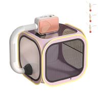 Cat Drying Box, Portable Foldable Pet Dryer Box, Anti-Hair Flying Pet Drying Boxs, Dog Hair Dryer, Pets Air Dryin Boxes,Clean Grooming House Dryers Cage for Puppies Cats Small Dogs (B-with Dryer)