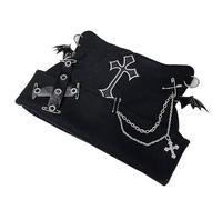 Cat Ear Beanie - Knit Chain Design Punk Crochet Streetwear Hat Warm Handmade Trendy Headwear | Teens Girls Winter Outdoor Christmas Easter Party Stylish Accessories Fashion