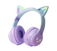 Cat Ear Headset - Over Ear Folding Playing Headphones, LED Light Up Music Earphone, Child Friendly Design | Cute Glowing Headgear, Laptop PC Mobile Phone Radio Card Reader Type C-Charging Audio Device