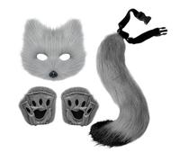Cat Ears And Tail - Furry Tail And Ears | Cat Cosplay Costume, Wolf Costume Set, Fun Animal Cat Tail Cosplay Costume, Furry Faux Wolf Masquerade Costume For Halloween Fancy Costume