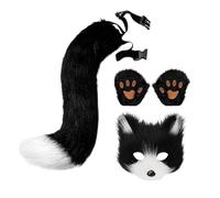 Cat Ears And Tail - Furry Tail And Ears | Cat Cosplay Costume, Wolf Costume Set, Fun Animal Cat Tail Cosplay Costume, Furry Faux Wolf Masquerade Costume For Halloween Fancy Costume