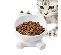 Cat Elevated Food Bowl - Cat Bowls Elevated - Slanted Tall Ceramic Dish, Spill-Proof no deslizante para Kitten Puppy Eating Drinking Apartment City Living Travel