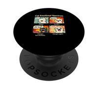 Cat Emotional Spectrum Funny Cat Humor PopSockets PopGrip Adhesivo