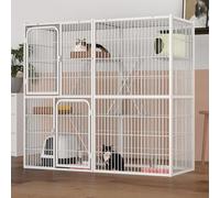 Cat Enclosure Cat Cage Condo Indoor Playpen Kitty House Shelter, with Super Large Entry Door, DIY Kennels Crate Large Exercise Place Ideal for 3-5 Cats or Small Anima