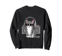 Cat Escucha la música para los Amantes de la música Sudadera