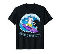 Cat está surfeando una ola - SURFING IS MY LIFESTYLE 1 - Fan Fun Camiseta