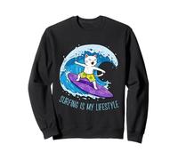 Cat está surfeando una ola - SURFING IS MY LIFESTYLE 1 - Fan Fun Sudadera